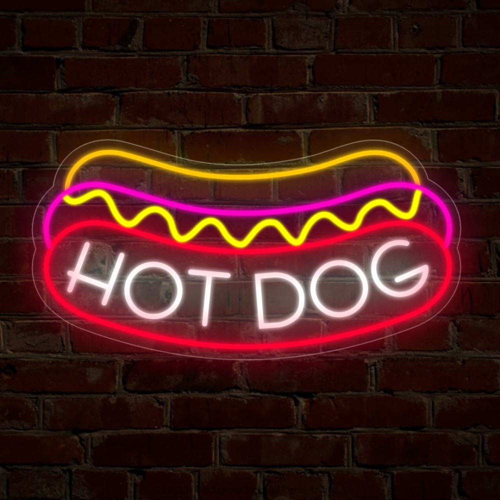 Hot dog led neon sign for food restaurant store signage