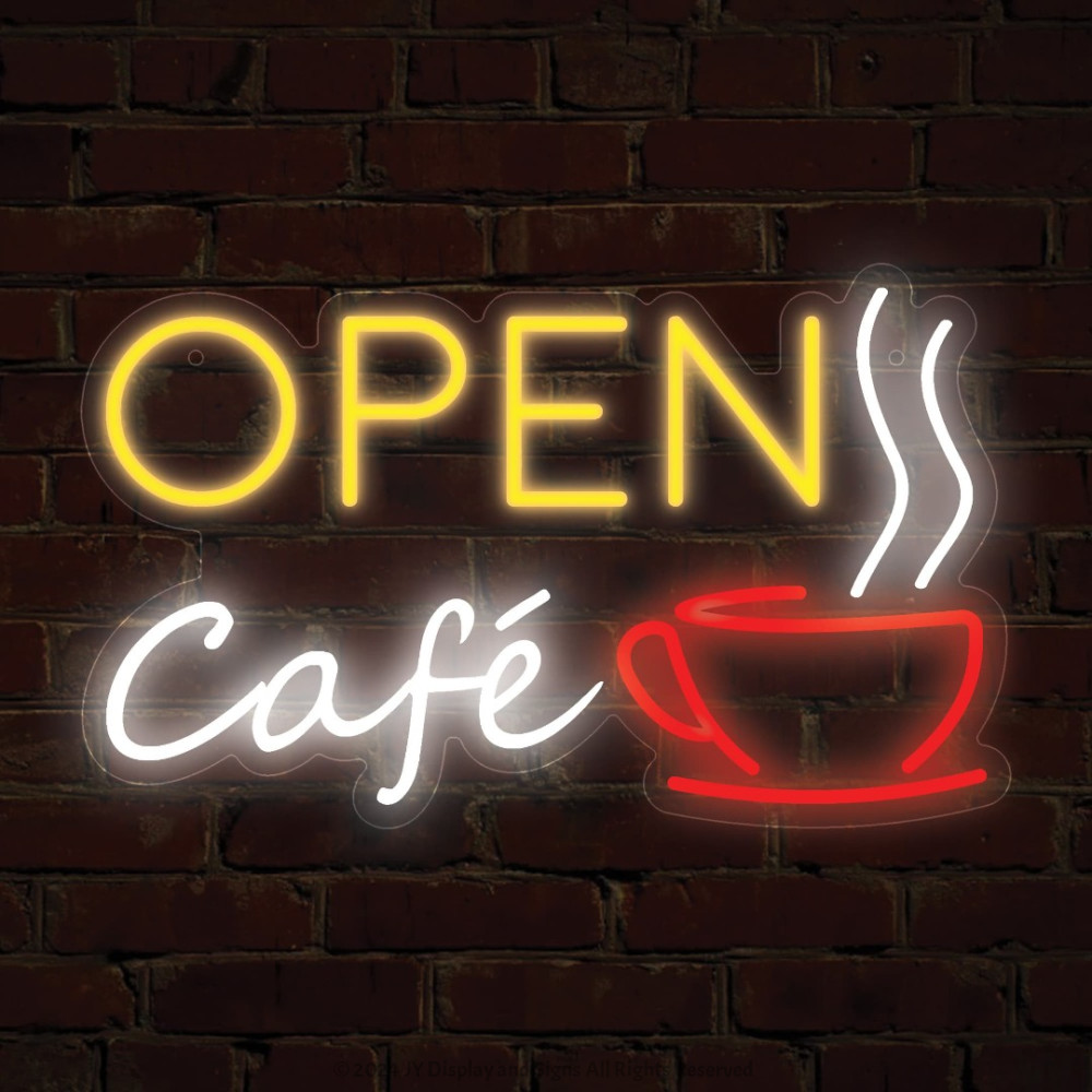 Cafe Open LED Neon Sign pre-made stock in Melbourne
