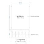Cable Suspended A1 Sign Holder with DL Brochure Holder Kit