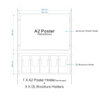 Cable A2 Sign Holder with DL Brochure Holder Kit