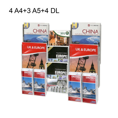 4 A4 + 3 A5 + 4 DL   Wall Brochure Holder Kit
