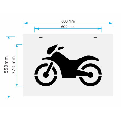 Motorbike Symbol Stencil For Marking Roadways and Bikeways