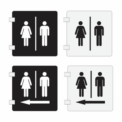 Square Toilets Sign