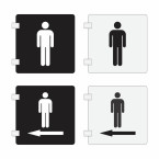 Square Male Toilet Sign