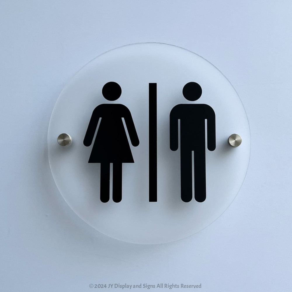 Round Acrylic Toilet Sign