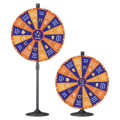 36" Dual Use Custom-Graphic Dry Erase Spinning Prize Wheel Floor Stand or Tabletop Use