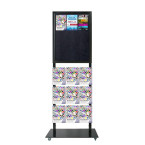 Tall Info Stand - 1 Felt Board with 9 A4 Brochure Holders