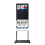 Tall Info Stand - 1 Felt Board with 3 A4 + 4 A5 Brochure Holders