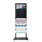 Tall Info Stand - 1 Felt Board with 3 A4 + 4 A5 + 6 DL Brochure Holders