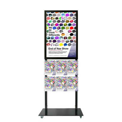 Tall Info Stand - A1 Snap Frame with 6 A4 Brochure Holders