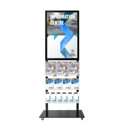 Tall Info Stand - A1 Snap Frame with 3 A4 + 4 A5 + 6 DL Brochure Holders