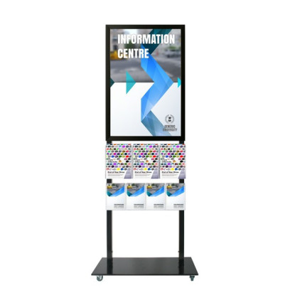 Tall Info Stand - A1 Snap Frame with 3 A4 + 4 A5 Brochure Holders