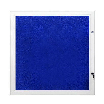 Blue Lockable Felt Notice Board (12 A4)