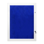 Blue Lockable Felt Notice Board Holds 9 A4